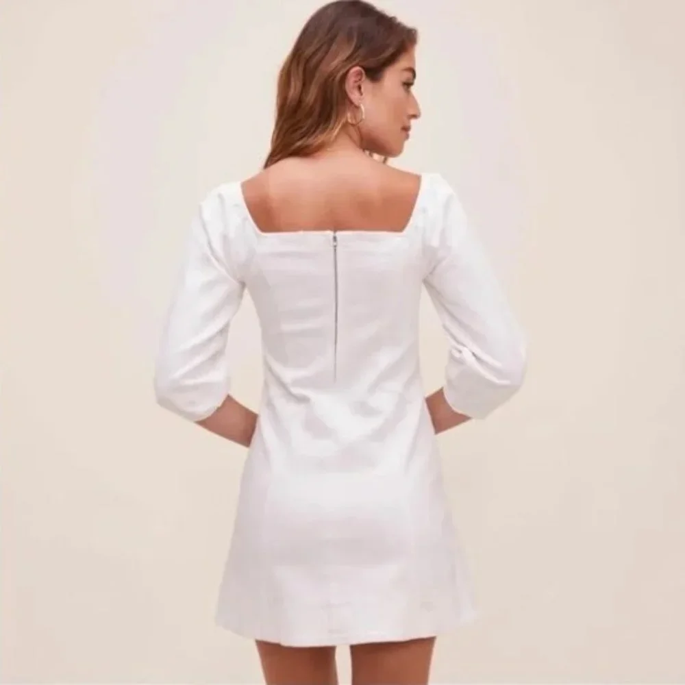 Astr the Label Rabia Puff Sleeve White Mini Dress | Medium - Picture 2 of 7